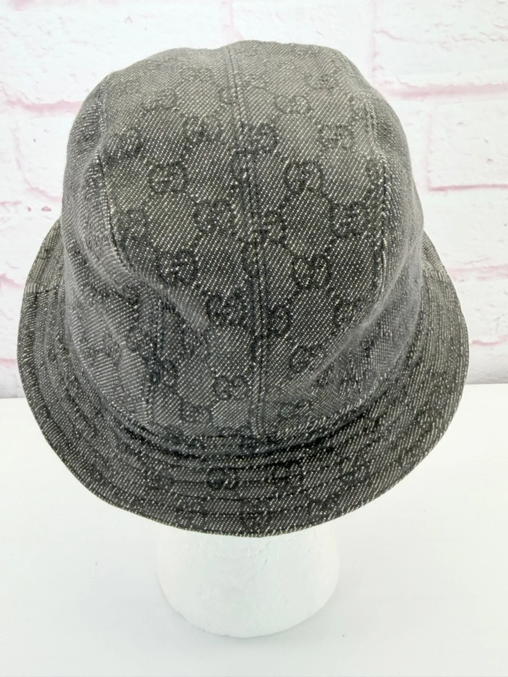 Gucci Vintage Black Denim Gg Canvas Bucket Hat